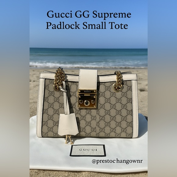 Gucci Beige and Cream Shoulder Bag with Gold Accents - Picture 1 of 16
